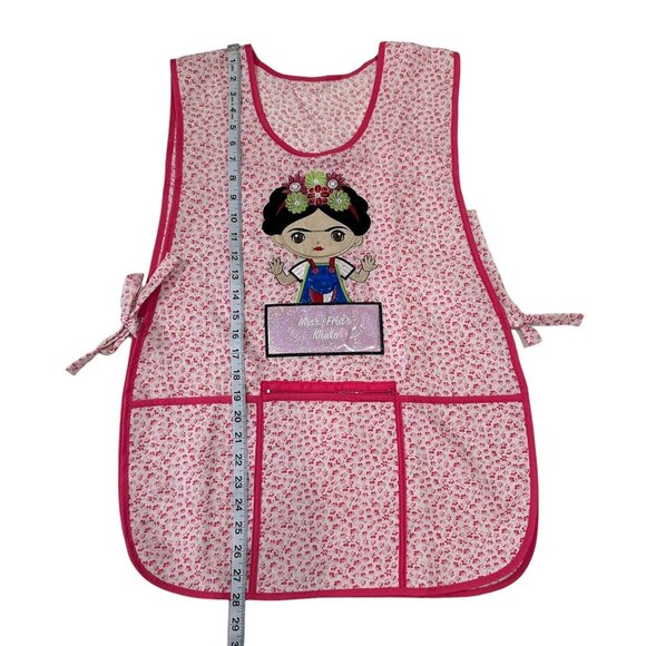 Craft Apron Mexican Artisan Little Frida Embroidered -One Size-zippered pocket - Picture 3 of 7
